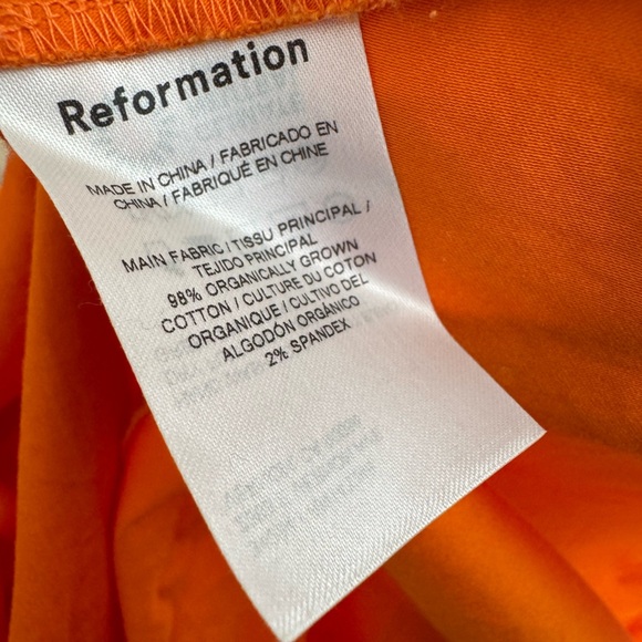 Reformation Lissa Dress in Citrus (bright orange) Strapless - Picture 10 of 11